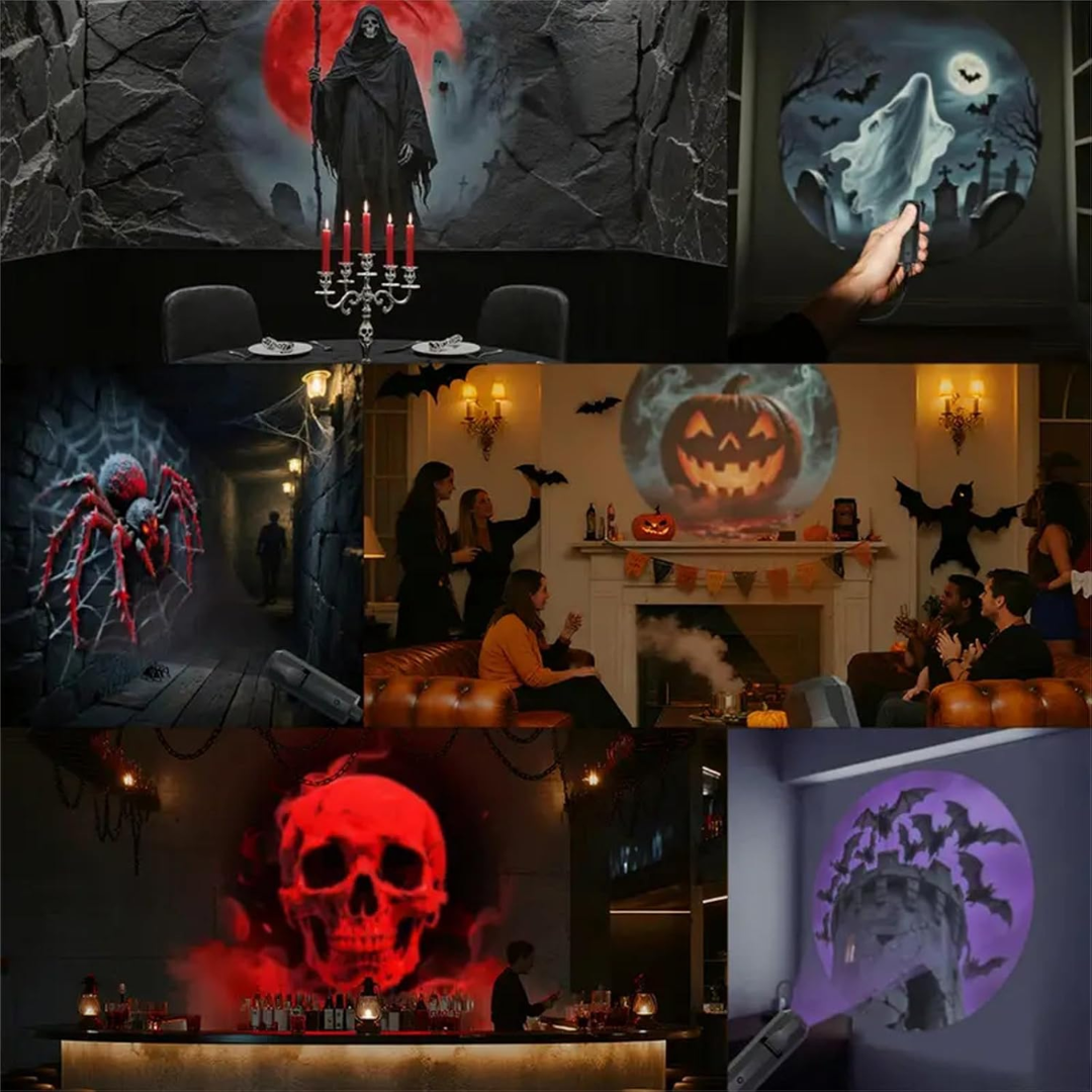 Lampara decorativa Hallowen, Lámpara LED USB Flexible de Proyección de Cielo Estrellado para Hogar, Dormitorio y Fiestas